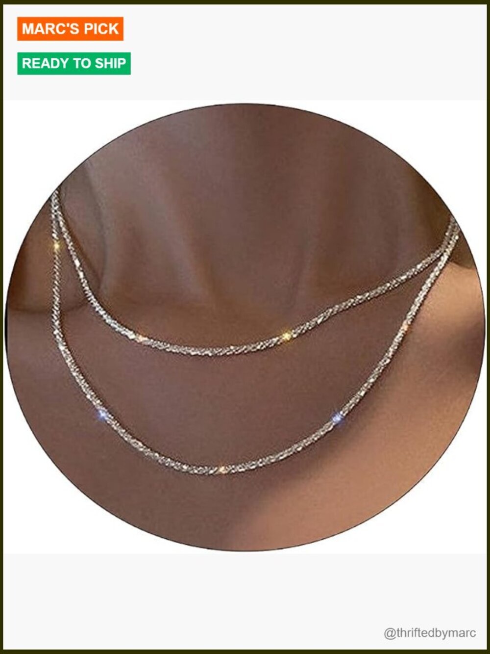 Double Layer Rope Chain Choker Necklace Set 2 Piece Layering